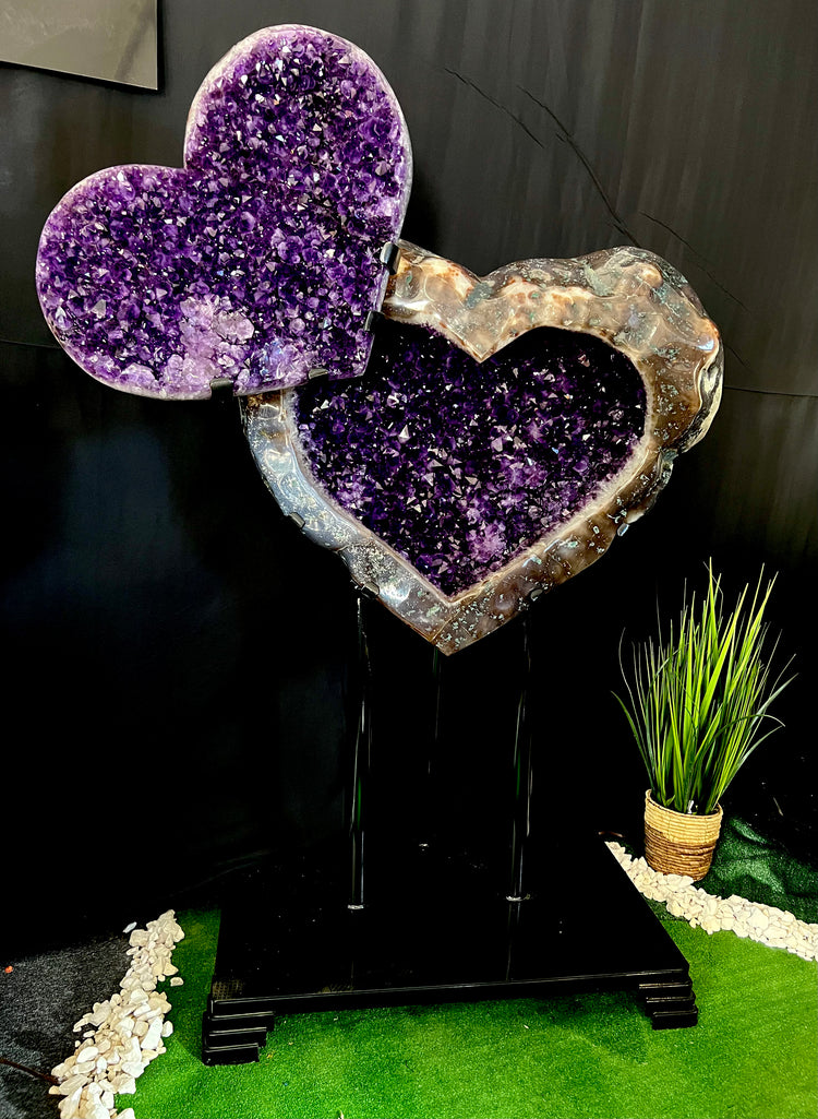 Amethyst Geode Heart Specimen - Zero Point Crystals