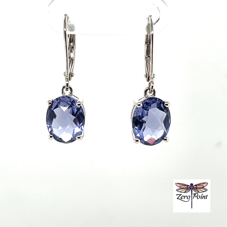 Helenite Oval Dangle Earrings 8x10 - Zero Point Crystals