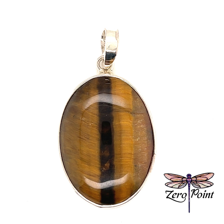Tiger Eye Oval Pendant - Zero Point Crystals