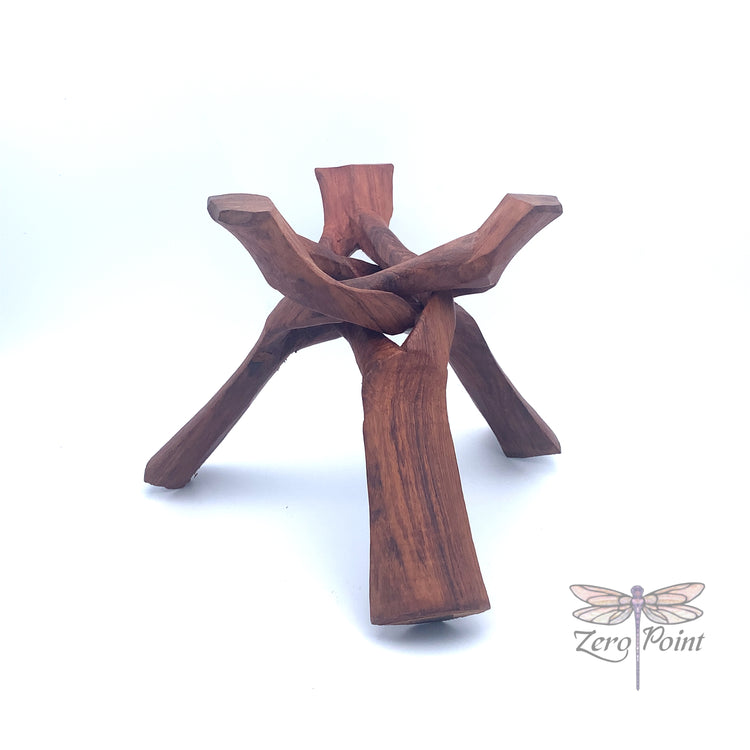 Wooden Cobra Tripod Stand - Zero Point Crystals