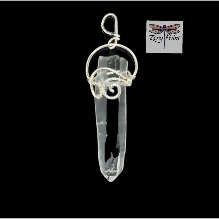 Tourmalinated Quartz Pendant - Zero Point Crystals