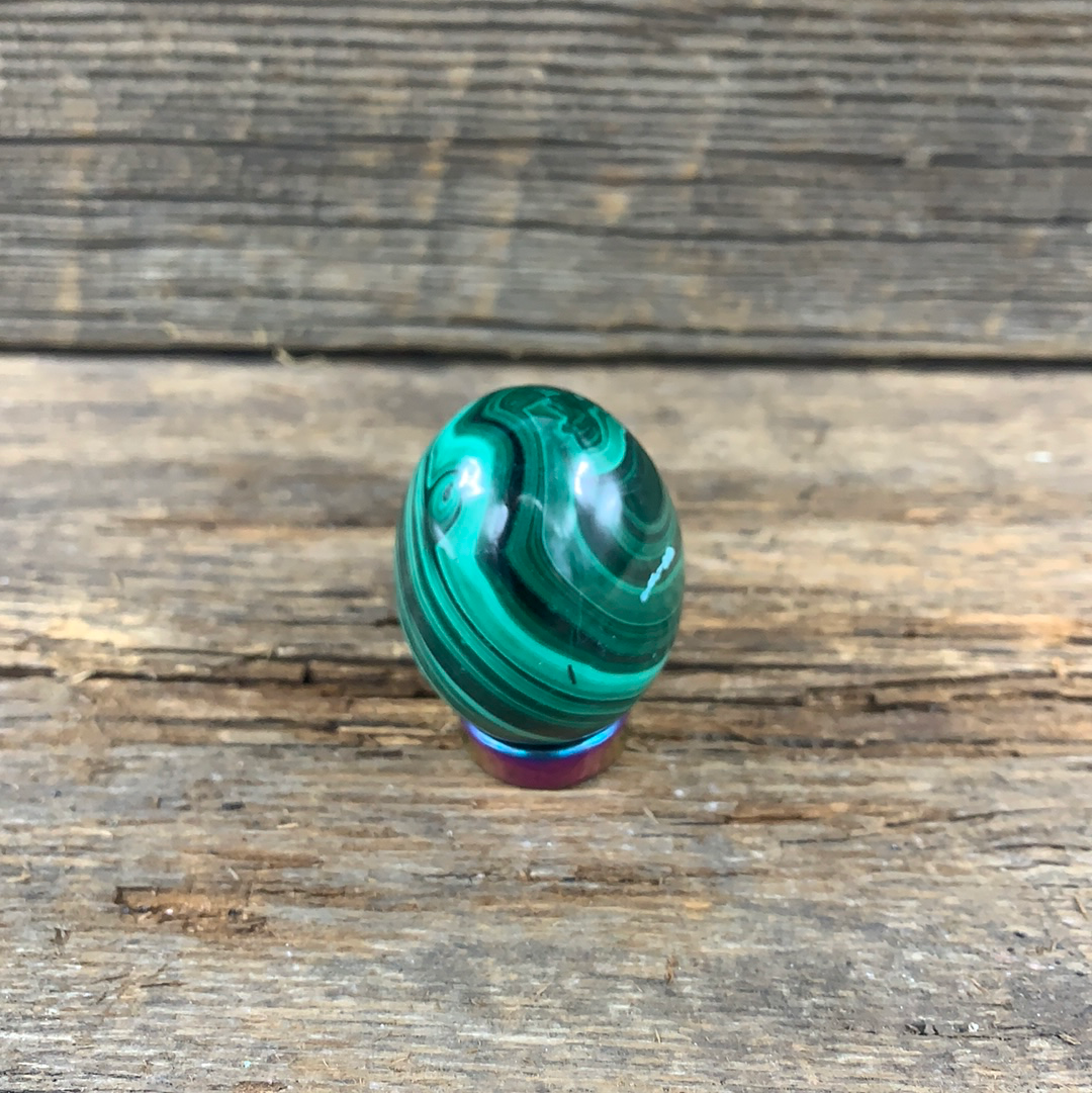 Malachite Egg - Zero Point Crystals