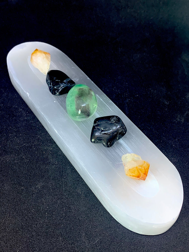 Selenite Carved Charging Bar - Zero Point Crystals