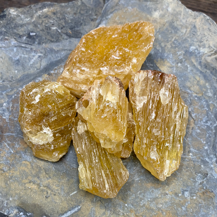 Rough Golden Calcite Pieces - Zero Point Crystals