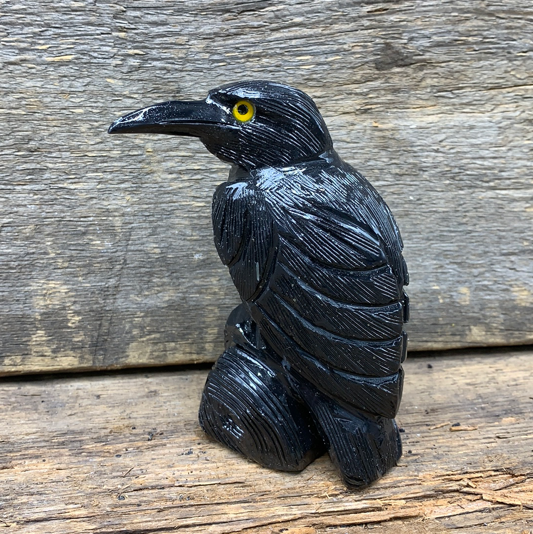 Onyx Carved Raven - Zero Point Crystals