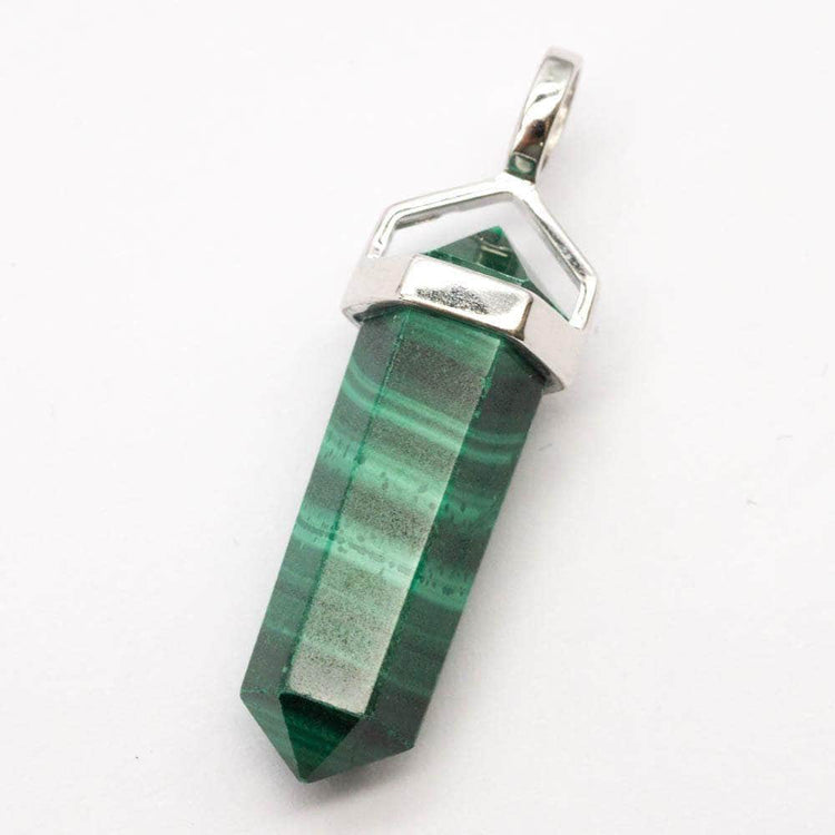 Malachite Double Point Pendant - Zero Point Crystals