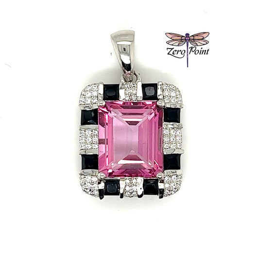 Pink Topaz Rec Designer Pendant