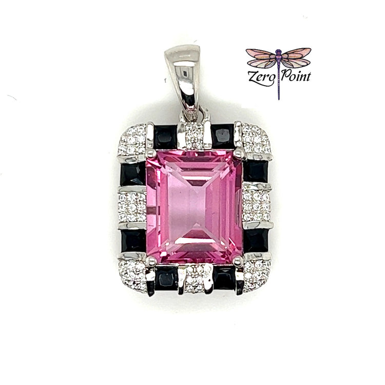 Pink Topaz Rec Designer Pendant
