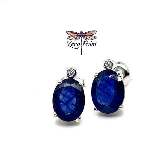 Sapphire Oval Earrings