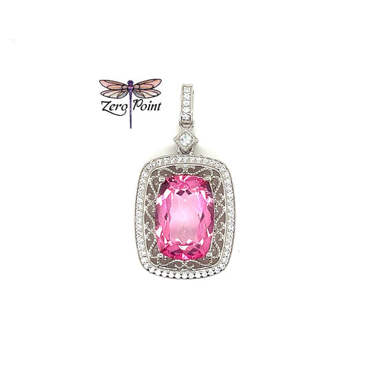 Pink Topaz Rec Pendant