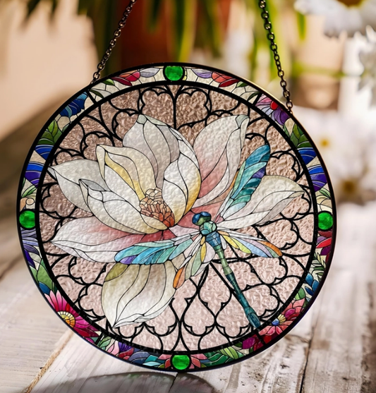 Dragonfly Stained Glass Suncatcher