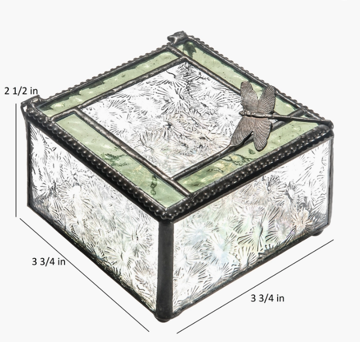 Florentine Glass Box with Dragonfly Accent