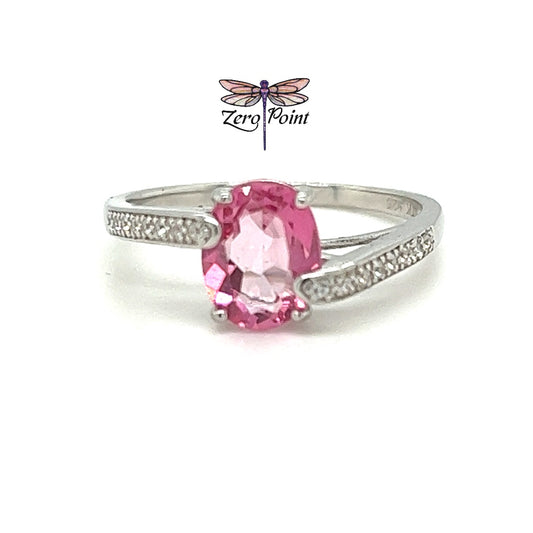 Pink Topaz Oval Ring 27S