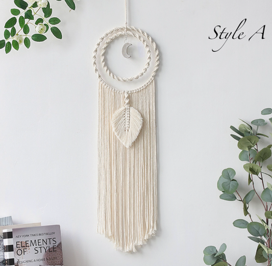 Bohemian Macrame Moon Sun Dreamcatcher