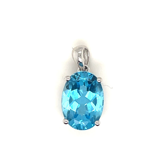 Faceted Blue Topaz Pendant