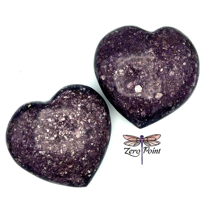 Lepidolite Heart 3"+ - Zero Point Crystals