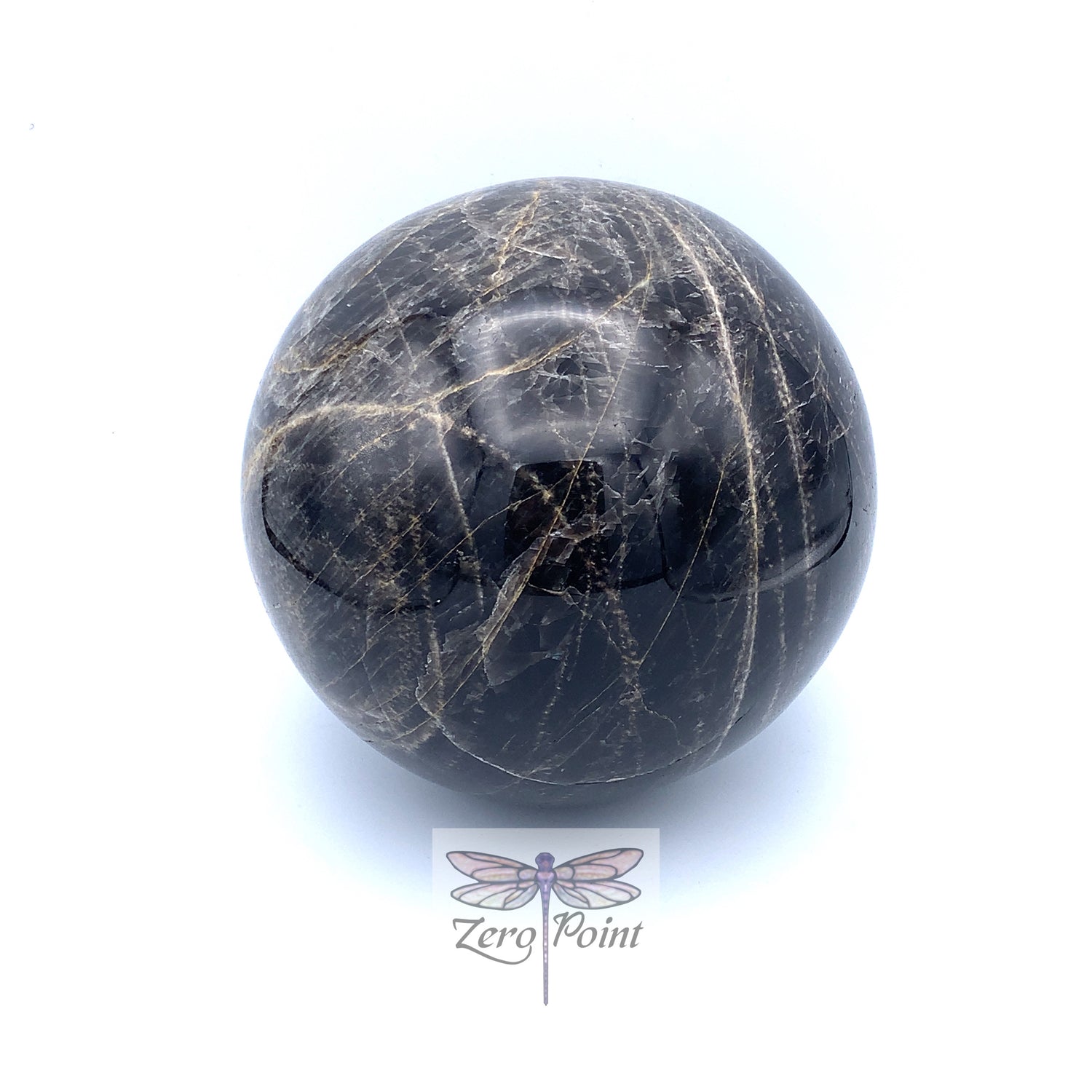 Black Moonstone Sphere 5"+ - Zero Point Crystals