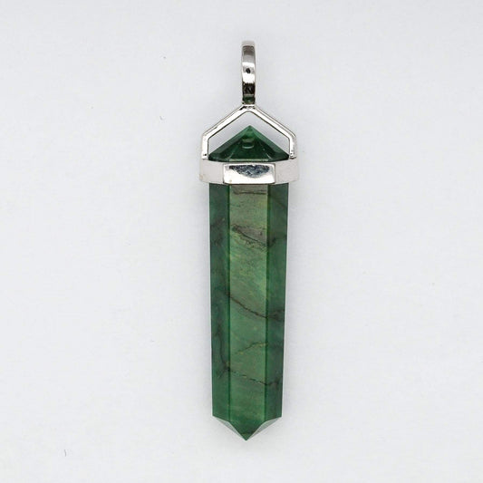 Jade Double Point Pendant - Zero Point Crystals