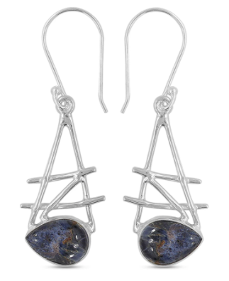 Pietersite Dangle Earrings - Zero Point Crystals