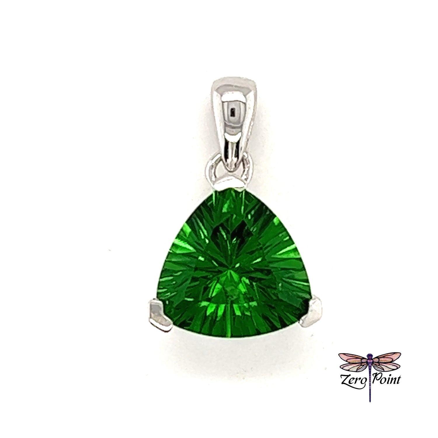 Helenite Trillion Cut Pendant - Zero Point Crystals