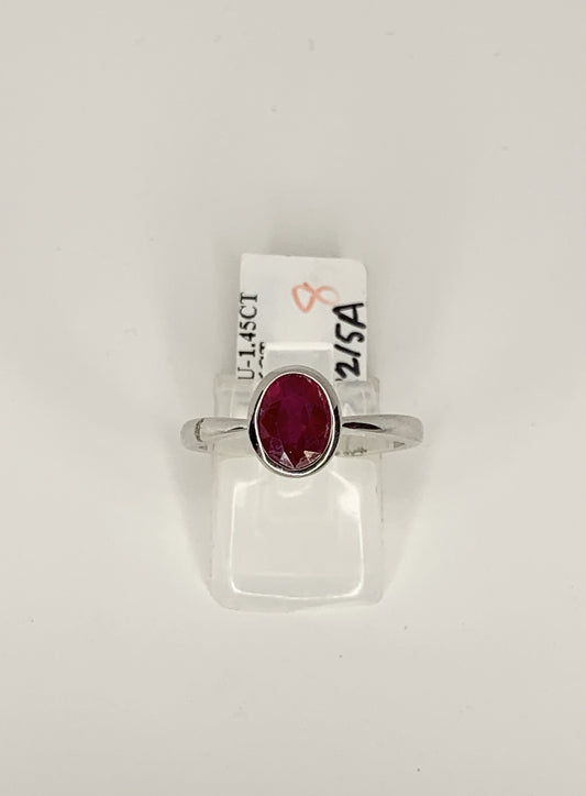 Ruby Oval Bezel Ring - Zero Point Crystals