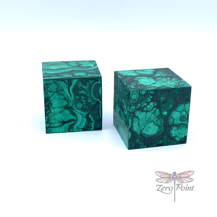 Malachite Cube - Zero Point Crystals