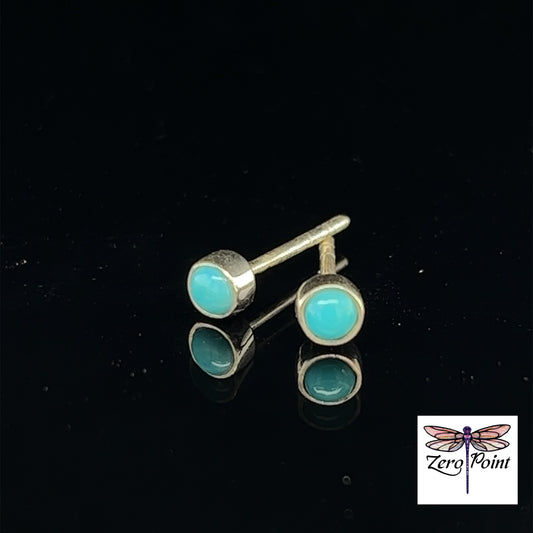 Turquoise Post Earrings - Zero Point Crystals