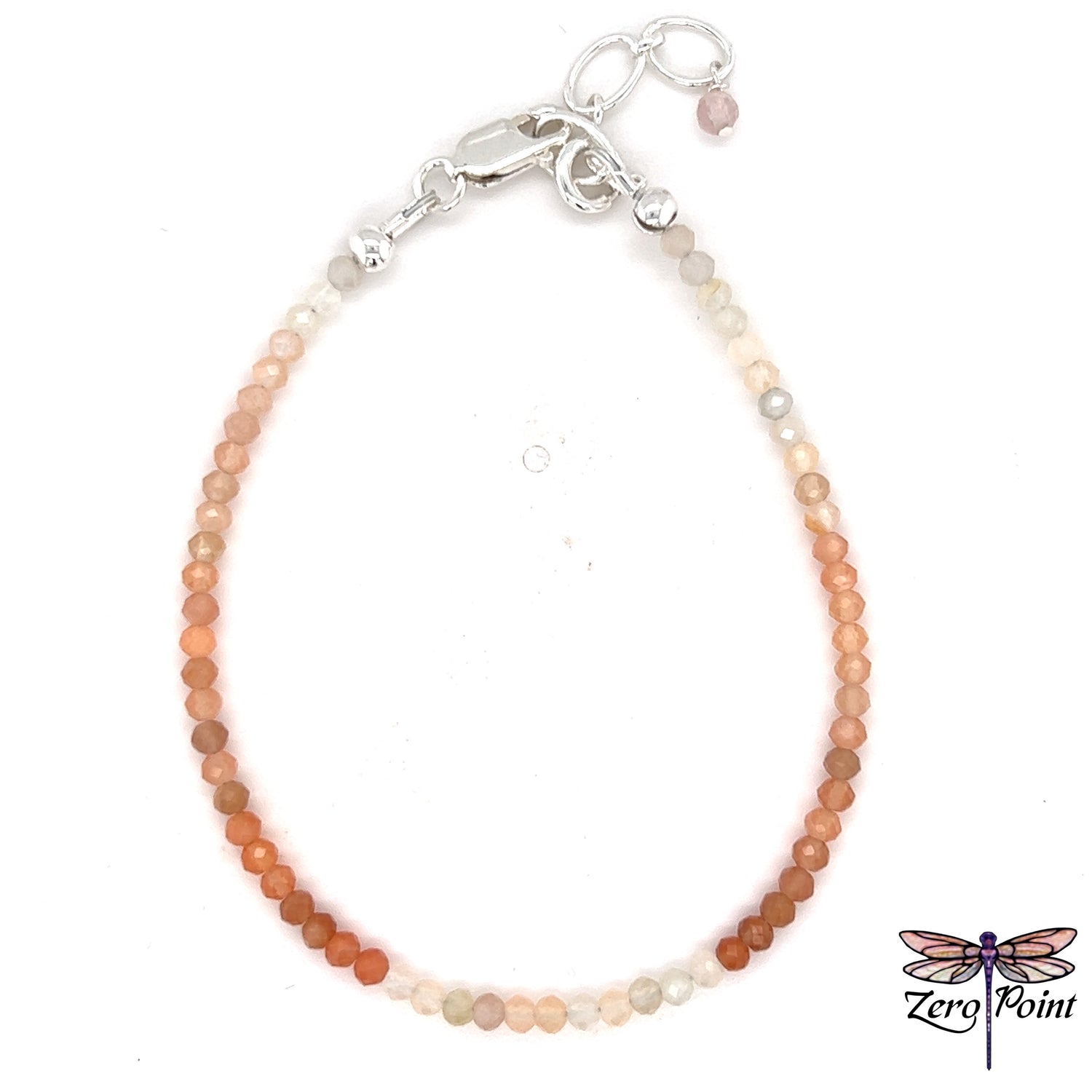 Peach Moonstone Microbead Bracelet - Zero Point Crystals