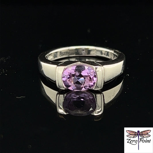 Amethyst Channel Set Ring - Zero Point Crystals