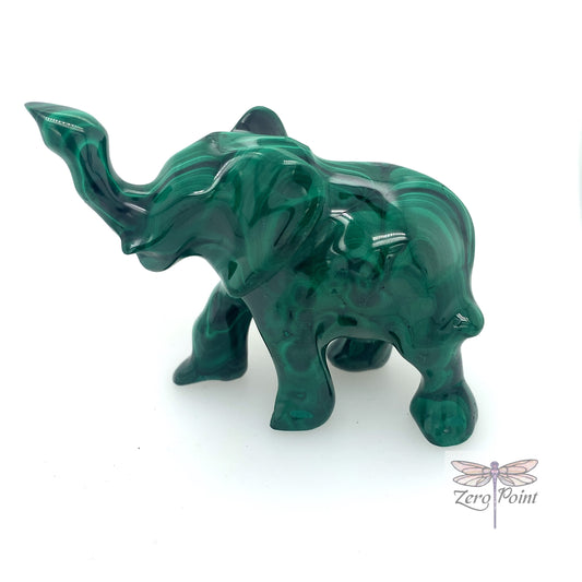 Malachite Elephant - Zero Point Crystals