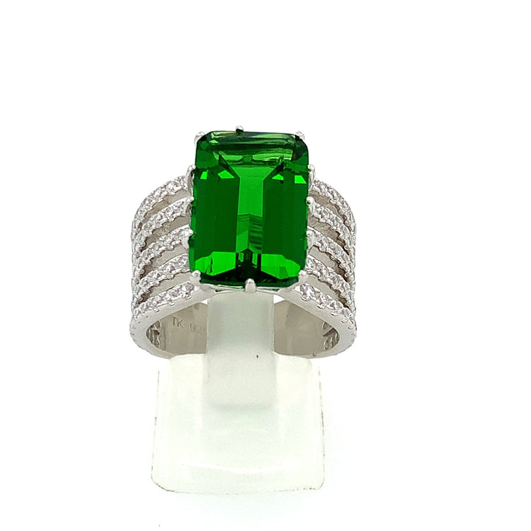 Helenite Rectangle Ring - Zero Point Crystals