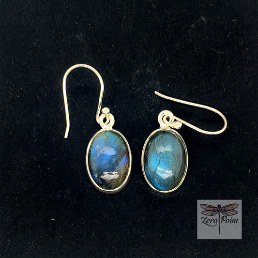 Labradorite Oval Earrings - Zero Point Crystals