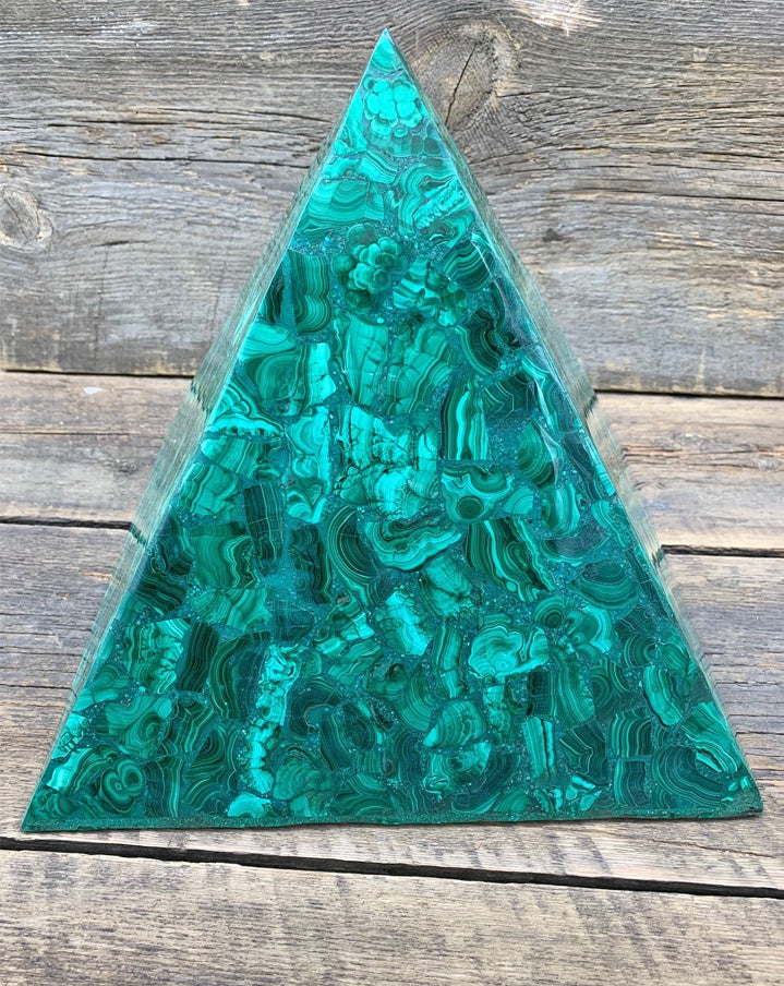 Malachite Pyramid 12" - Zero Point Crystals