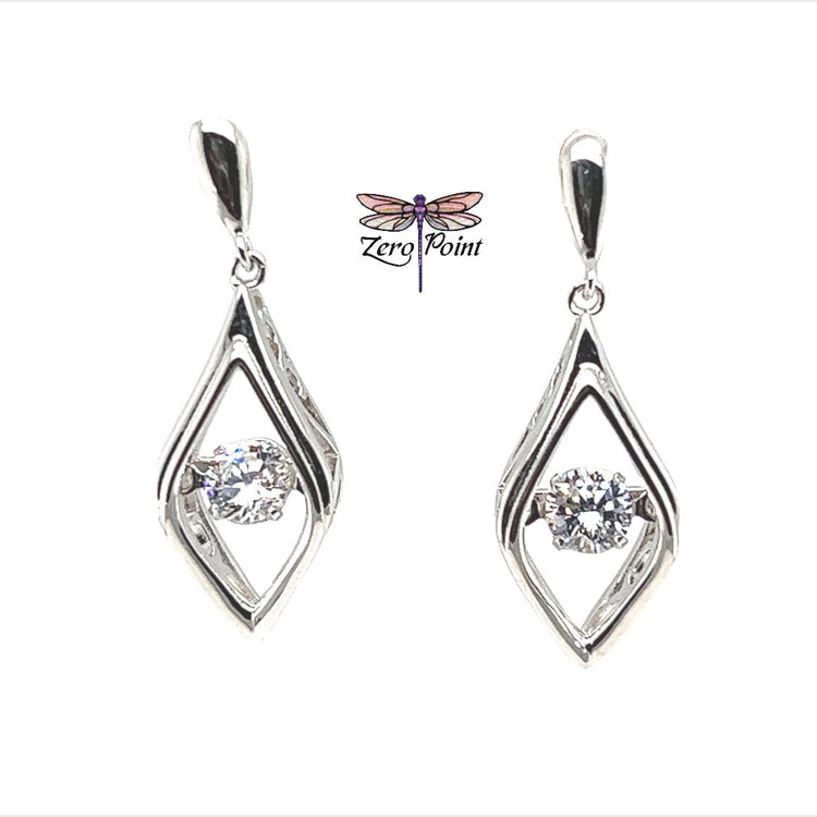 CZ Dancing Stone Marquis Earrings - Zero Point Crystals