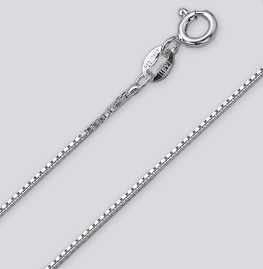 Sterling Silver Box Chain 1.1mm - Zero Point Crystals