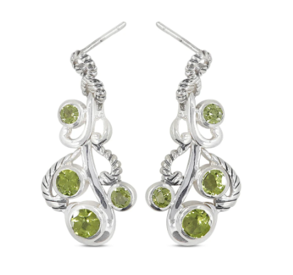 Peridot Unique Earrings - Zero Point Crystals