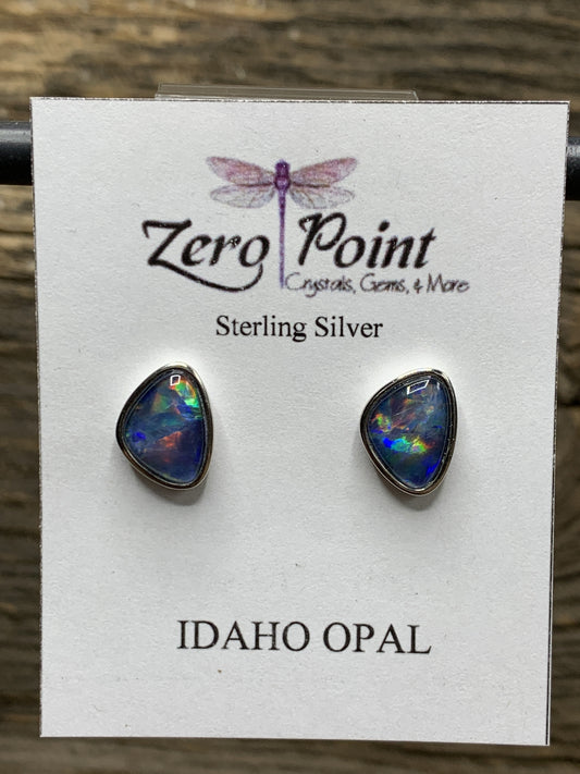 Opal (Idaho) Freeform Post Earrings - Zero Point Crystals