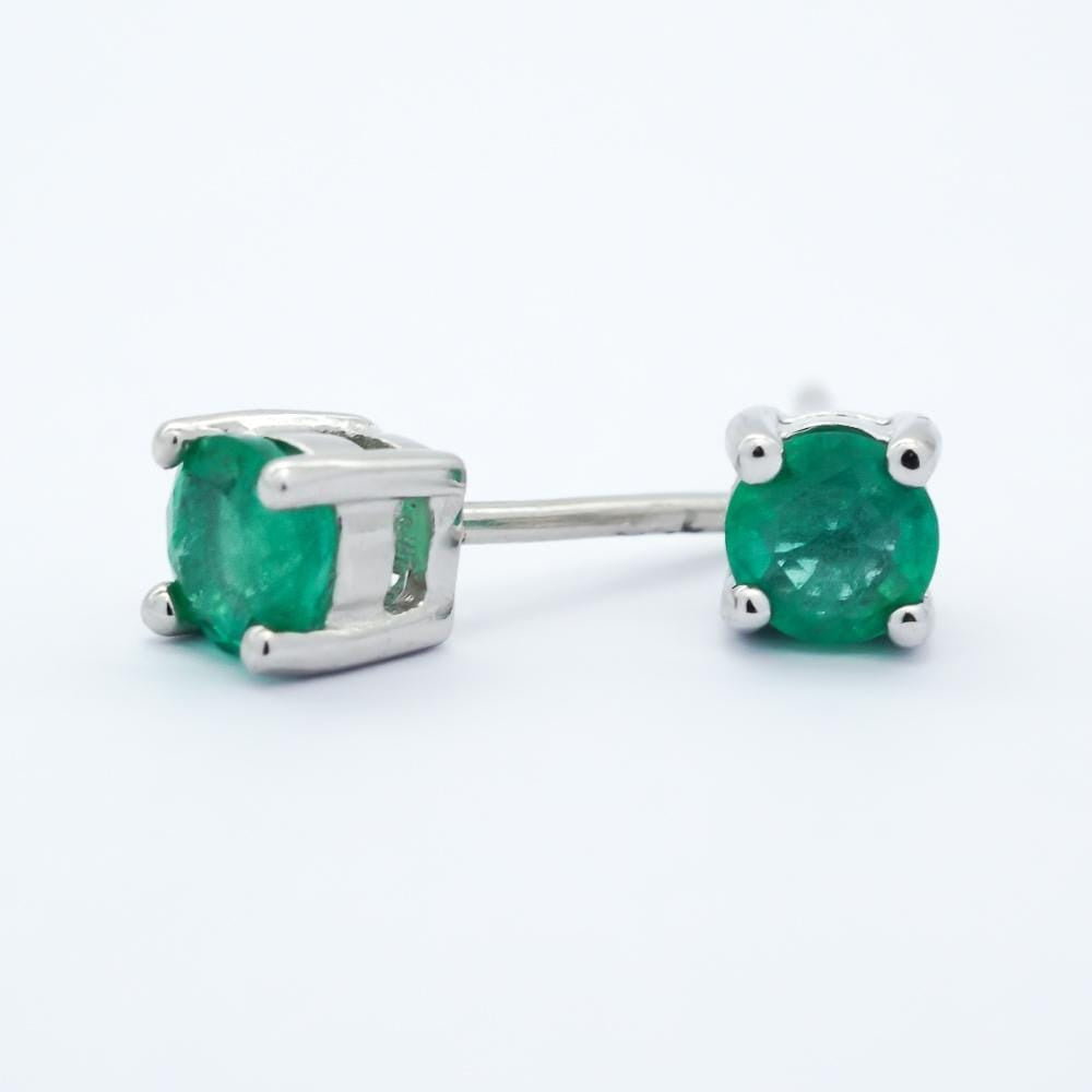 Emerald Stud Earrings - Zero Point Crystals
