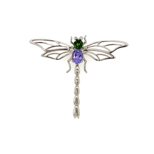 Tanzanite and Peridot Dragonfly - Zero Point Crystals