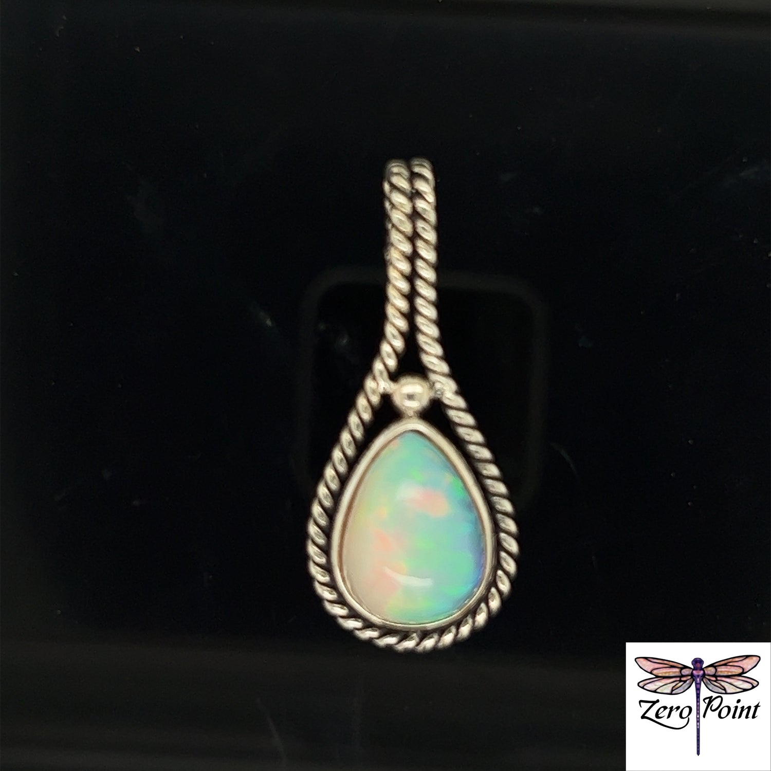 Ethiopian Opal Twisted Cable Pendant - Zero Point Crystals
