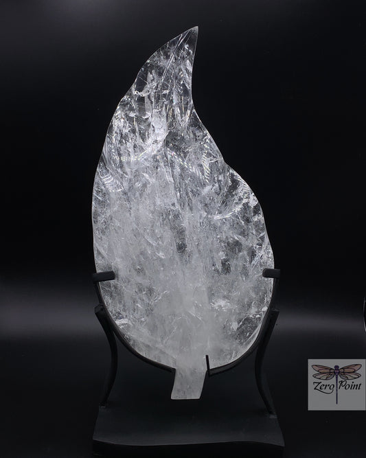 Quartz Crystal Carved Leaf 15" - Zero Point Crystals