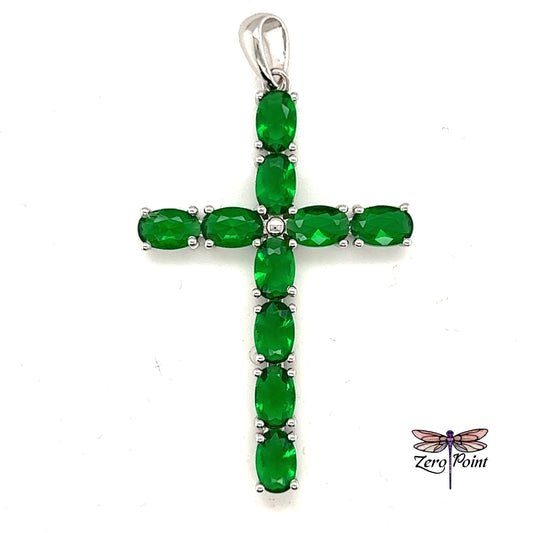 Helenite Cross Pendant 3481 - Zero Point Crystals