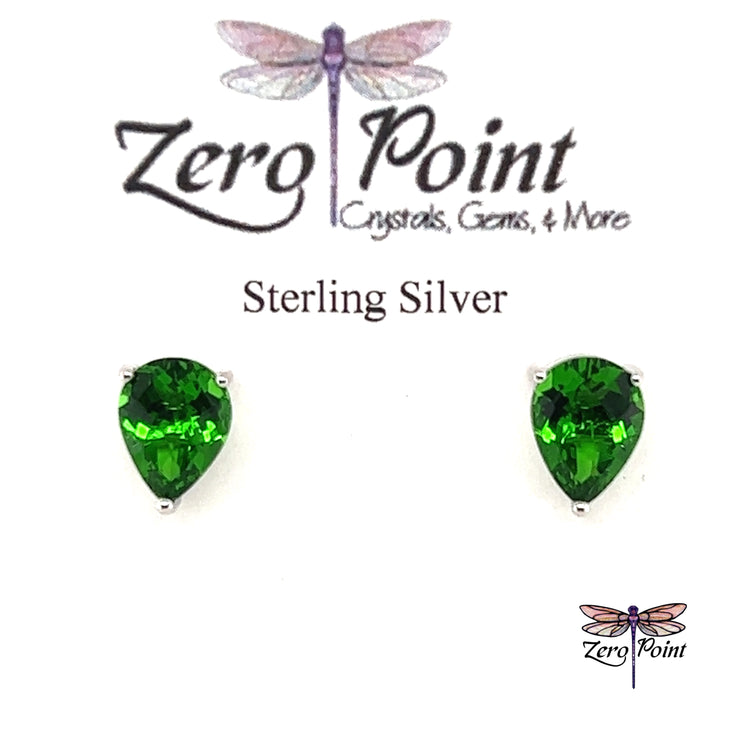 Helenite Pear Earrings 7x9 - Zero Point Crystals