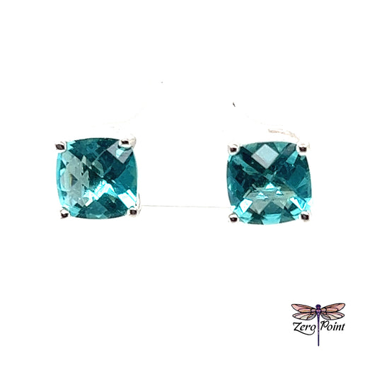 Helenite Square Post Earrings - Zero Point Crystals