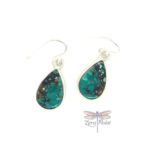 Turquoise Teardrop Earrings 9813 - Zero Point Crystals