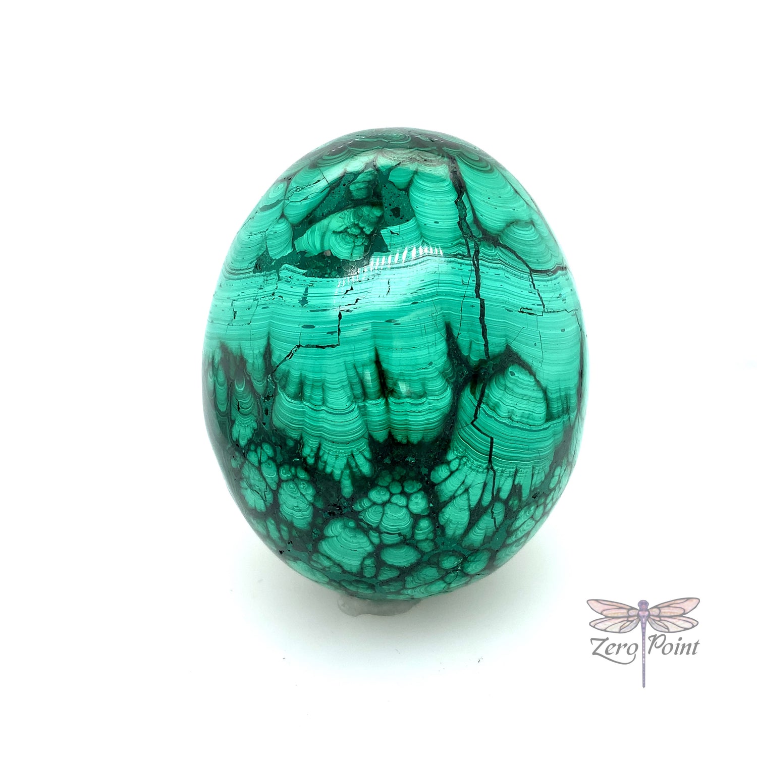 Malachite Egg 1669 - Zero Point Crystals