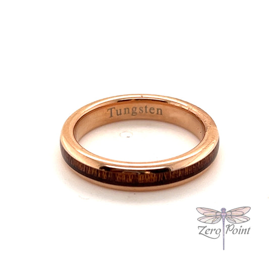 Tungsten Koa Wood Ring - Zero Point Crystals