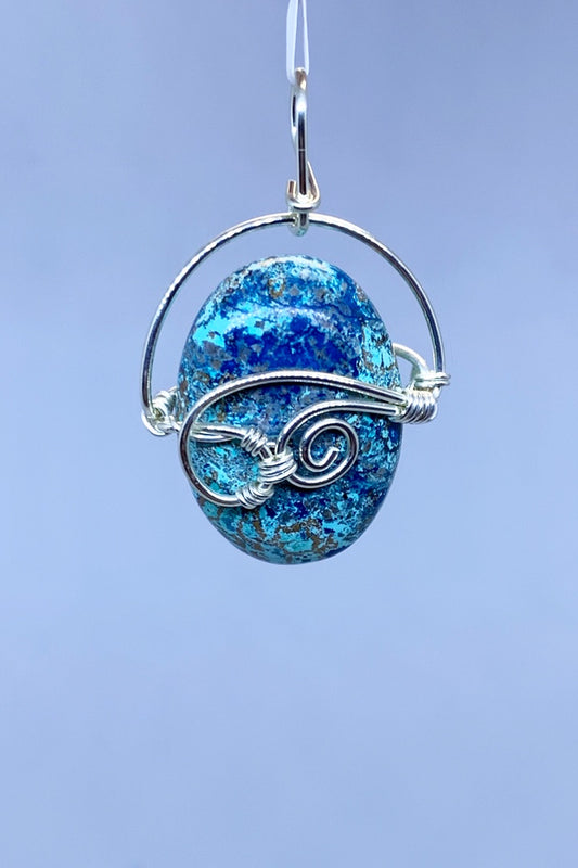 Shattuckite Wire Wrap Pendant - Zero Point Crystals