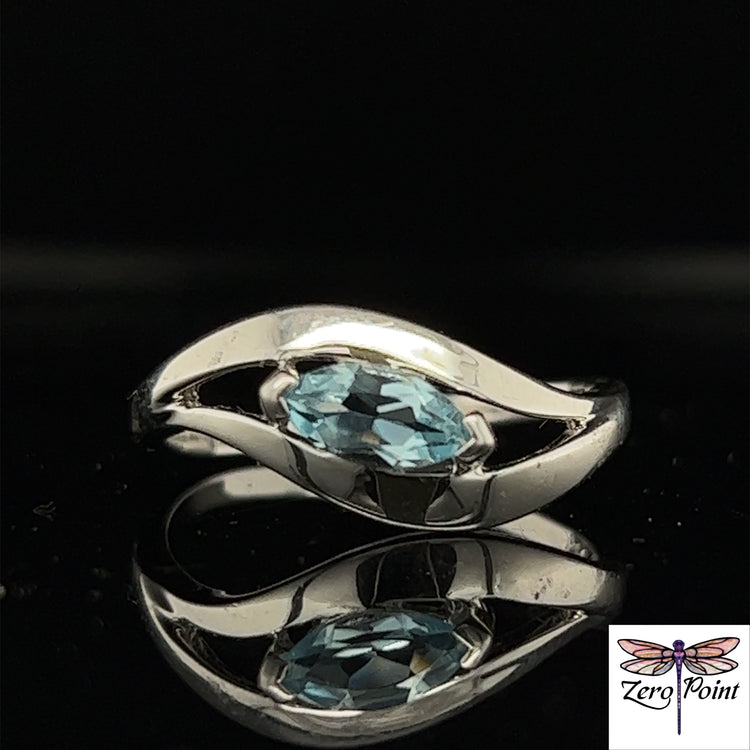 Designer Blue Topaz Ring - Zero Point Crystals