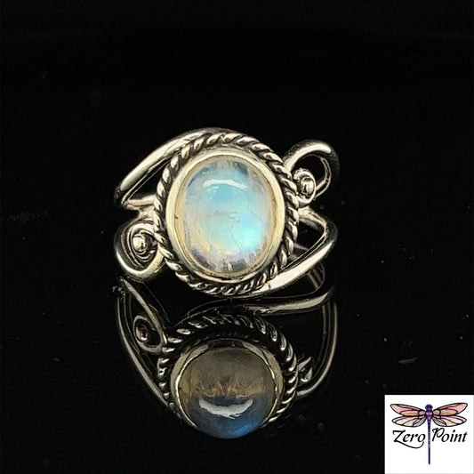 Moonstone Twisted Wire Ring - Zero Point Crystals